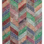 Patchwork Multi Pamuk Üzerine Yün El Dokuma Kilim-248x309