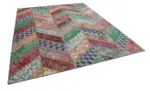 Patchwork Multi Pamuk Üzerine Yün El Dokuma Kilim-248x309 - Görsel 2