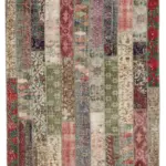 Patchwork Multi Pamuk Üzerine Yün El Dokuma Kilim-170x238