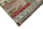 Patchwork Kırmızı Pamuk Üzerine Yün El Dokuma Kilim-200x305 - Görsel 4