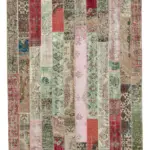 Patchwork Multi Pamuk Üzerine Yün El Dokuma Kilim-202x308
