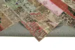 Patchwork Multi Pamuk Üzerine Yün El Dokuma Kilim-202x308 - Görsel 6
