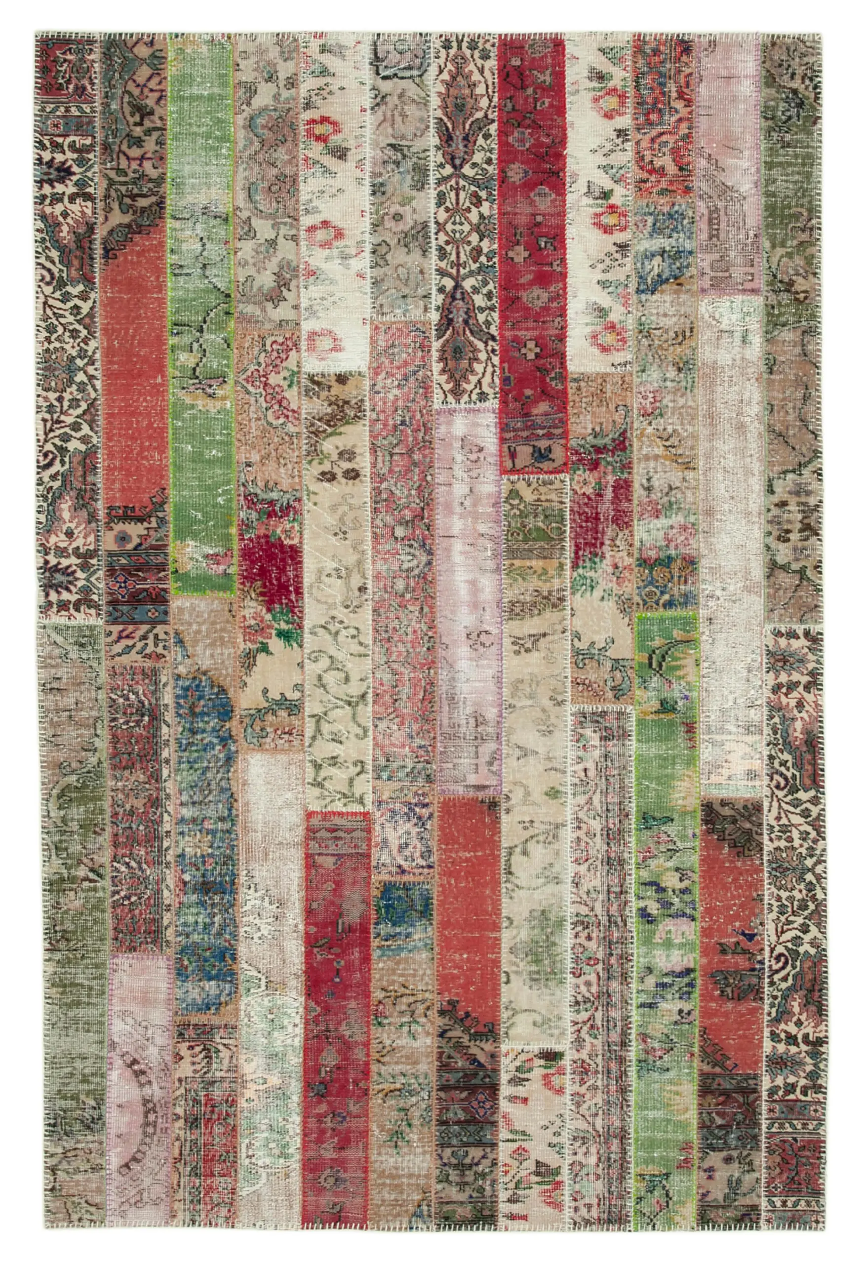 Rc_30990_0_Multicolor_Modern_Design_Patchwork_Rugs Patchwork Multi Pamuk Üzerine Yün El Dokuma Kilim-201x305 - Görsel 1