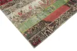 Patchwork Multi Pamuk Üzerine Yün El Dokuma Kilim-201x305 - Görsel 4