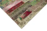 Patchwork Kırmızı Pamuk Üzerine Yün El Dokuma Kilim-200x305 - Görsel 4