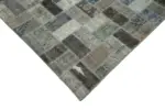 Patchwork Gri Pamuk Üzerine Yün El Dokuma Kilim-202x310 - Görsel 4