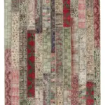 Patchwork Multi Pamuk Üzerine Yün El Dokuma Kilim-202x298