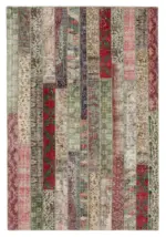 Patchwork Multi Pamuk Üzerine Yün El Dokuma Kilim-202x298
