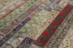 Patchwork Multi Pamuk Üzerine Yün El Dokuma Kilim-202x298 - Görsel 5
