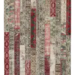 Patchwork Multi Pamuk Üzerine Yün El Dokuma Kilim-203x304