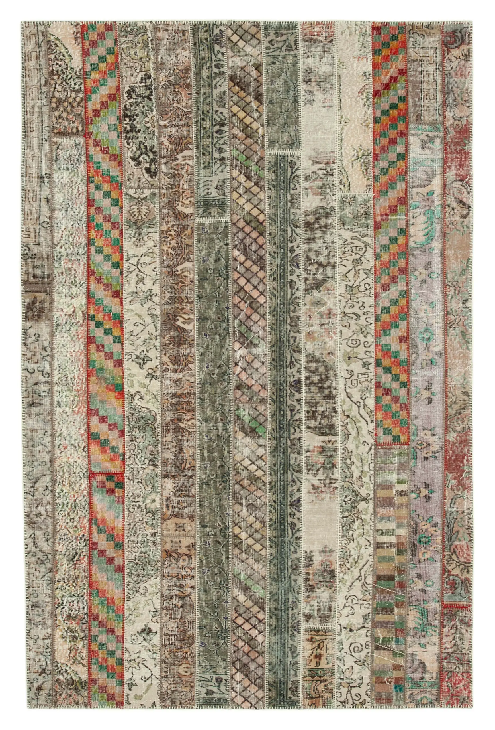 Rc_30998_0_Multicolor_Modern_Design_Patchwork_Rugs Patchwork Multi Pamuk Üzerine Yün El Dokuma Kilim-201x305 - Görsel 1