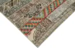 Patchwork Multi Pamuk Üzerine Yün El Dokuma Kilim-201x305 - Görsel 4