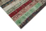 Patchwork Multi Pamuk Üzerine Yün El Dokuma Kilim-204x308 - Görsel 4