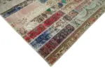 Patchwork Multi Pamuk Üzerine Yün El Dokuma Kilim-206x306 - Görsel 4