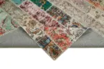 Patchwork Kırmızı Pamuk Üzerine Yün El Dokuma Kilim-203x307 - Görsel 6