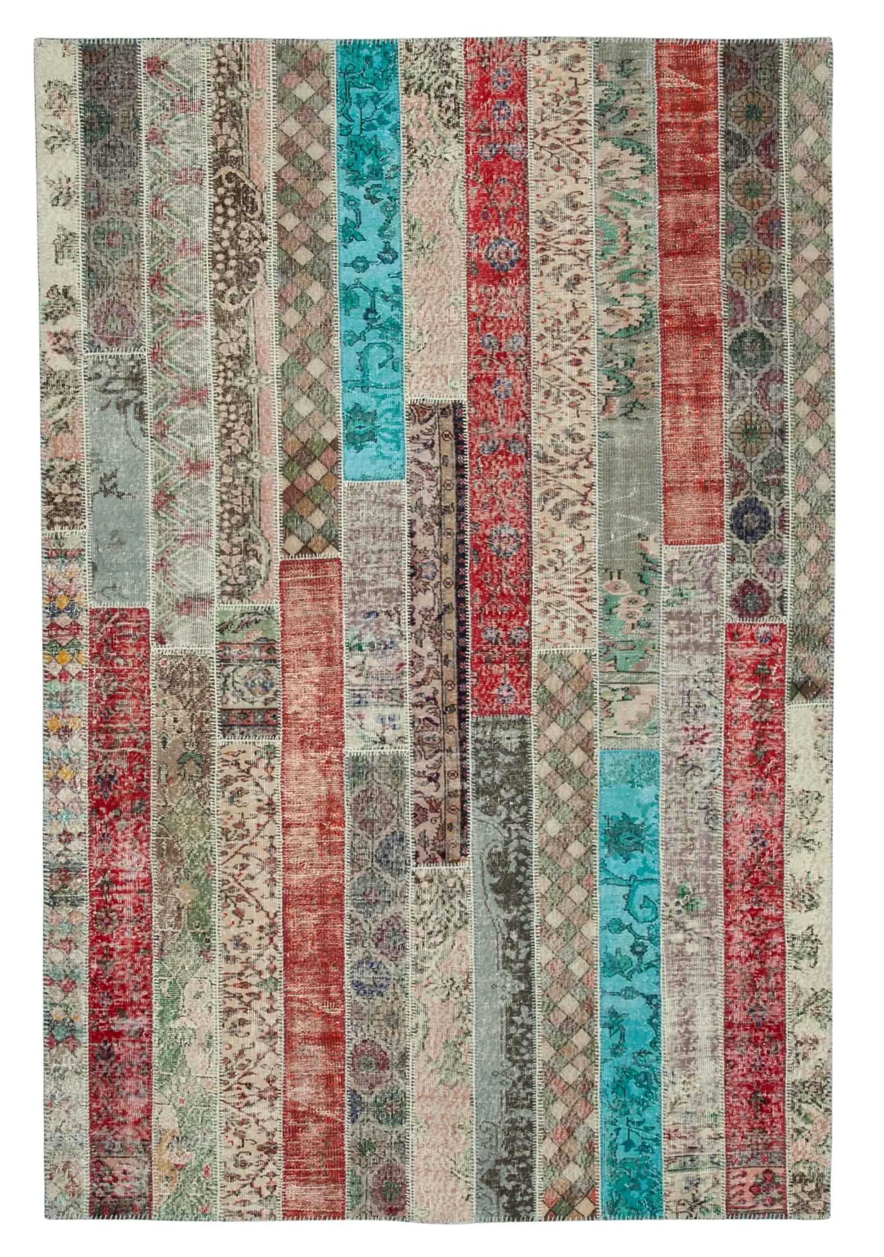 Rc_31006_0_Multicolor_Modern_Design_Patchwork_Rugs Patchwork Multi Pamuk Üzerine Yün El Dokuma Kilim-204x306 - Görsel 1