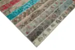 Patchwork Multi Pamuk Üzerine Yün El Dokuma Kilim-204x306 - Görsel 4