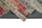 Patchwork Multi Pamuk Üzerine Yün El Dokuma Kilim-204x306 - Görsel 6