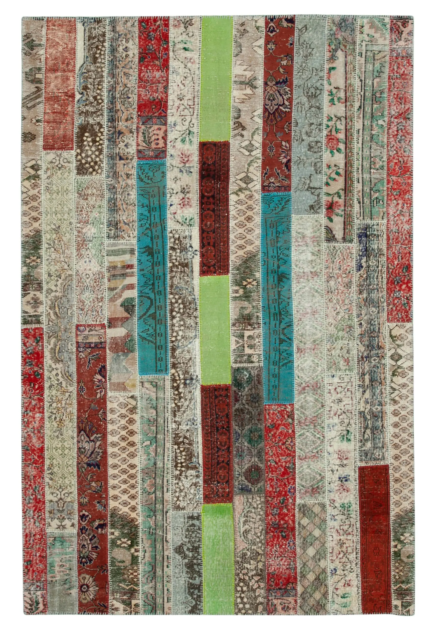 Rc_31007_0_Multicolor_Modern_Design_Patchwork_Rugs Patchwork Multi Pamuk Üzerine Yün El Dokuma Kilim-203x308 - Görsel 1