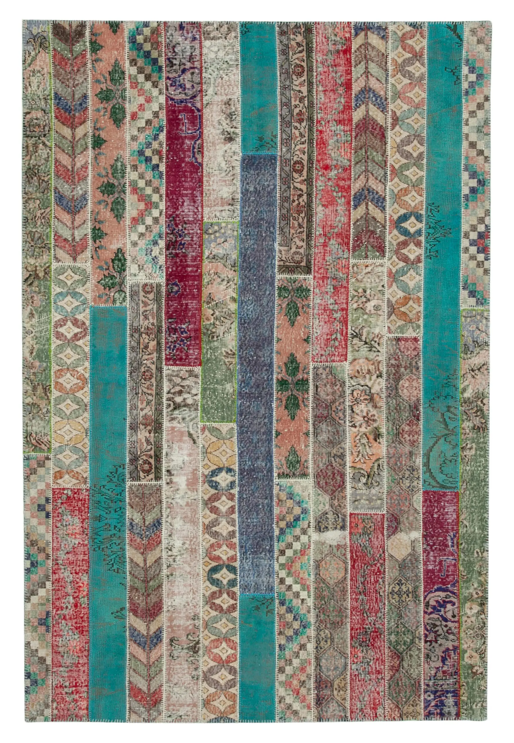 Rc_31008_0_Multicolor_Modern_Design_Patchwork_Rugs Patchwork Multi Pamuk Üzerine Yün El Dokuma Kilim-204x306 - Görsel 1