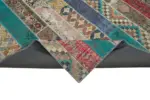 Patchwork Multi Pamuk Üzerine Yün El Dokuma Kilim-204x306 - Görsel 6