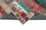 Patchwork Multi Pamuk Üzerine Yün El Dokuma Kilim-204x308 - Görsel 6