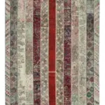 Patchwork Multi Pamuk Üzerine Yün El Dokuma Kilim-202x308