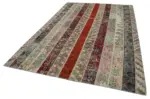 Patchwork Multi Pamuk Üzerine Yün El Dokuma Kilim-202x308 - Görsel 3
