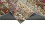 Patchwork Kırmızı Pamuk Üzerine Yün El Dokuma Kilim-204x306 - Görsel 6