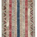 Patchwork Multi Pamuk Üzerine Yün El Dokuma Kilim-203x308