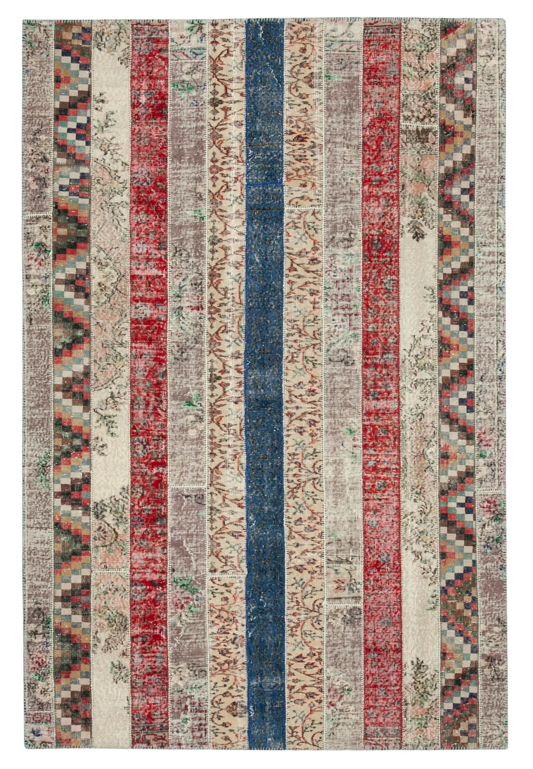 Rc_31014_0_Multicolor_Modern_Design_Patchwork_Rugs Patchwork Multi Pamuk Üzerine Yün El Dokuma Kilim-203x308 - Görsel 1