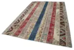 Patchwork Multi Pamuk Üzerine Yün El Dokuma Kilim-203x308 - Görsel 3