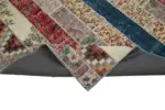 Patchwork Multi Pamuk Üzerine Yün El Dokuma Kilim-203x308 - Görsel 6