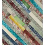Patchwork Multi Pamuk Üzerine Yün El Dokuma Kilim-204x305