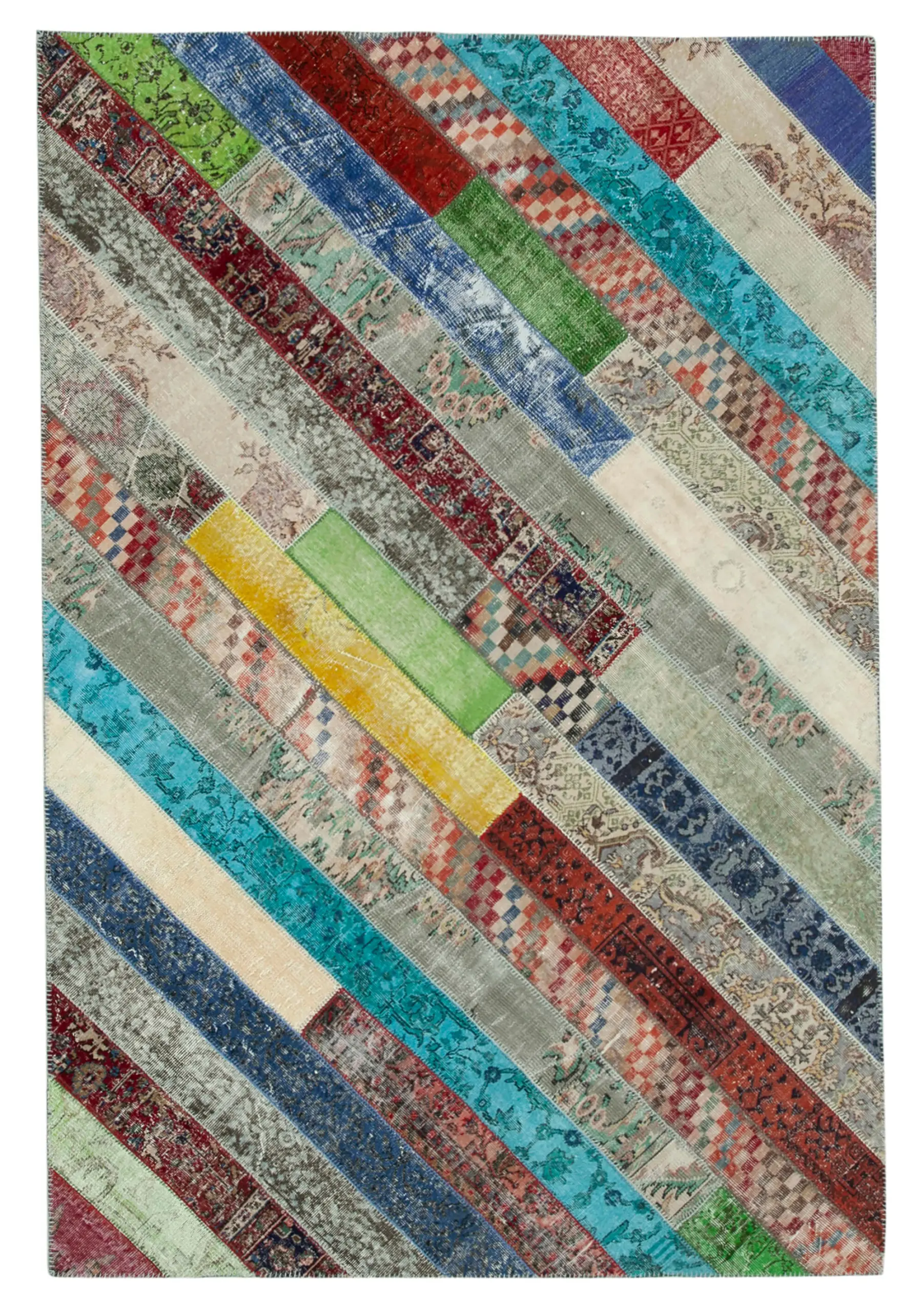 Rc_31016_0_Multicolor_Modern_Design_Patchwork_Rugs Patchwork Multi Pamuk Üzerine Yün El Dokuma Kilim-204x305 - Görsel 1
