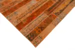 Patchwork Turuncu Pamuk Üzerine Yün El Dokuma Kilim-202x305 - Görsel 4
