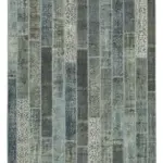 Patchwork Gri Pamuk Üzerine Yün El Dokuma Kilim-203x304