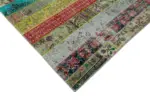 Patchwork Multi Pamuk Üzerine Yün El Dokuma Kilim-203x304 - Görsel 4