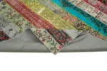 Patchwork Multi Pamuk Üzerine Yün El Dokuma Kilim-203x304 - Görsel 6