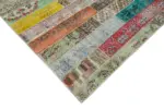 Patchwork Multi Pamuk Üzerine Yün El Dokuma Kilim-202x305 - Görsel 4