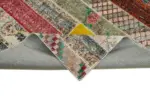 Patchwork Multi Pamuk Üzerine Yün El Dokuma Kilim-202x305 - Görsel 6