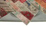 Patchwork Kırmızı Pamuk Üzerine Yün El Dokuma Kilim-203x306 - Görsel 6