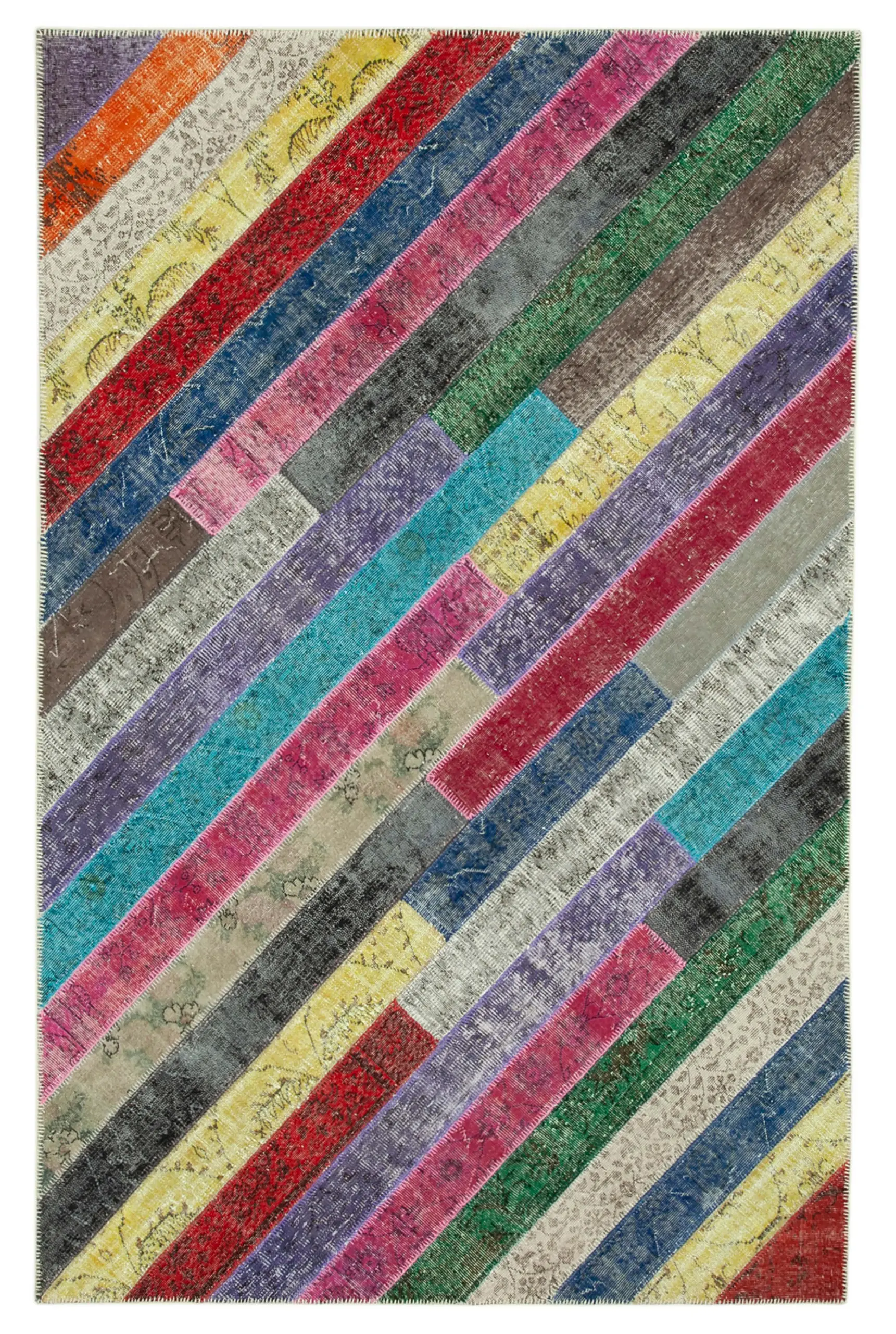 Rc_31031_0_Multicolor_Modern_Design_Patchwork_Rugs Patchwork Multi Pamuk Üzerine Yün El Dokuma Kilim-197x305 - Görsel 1