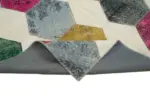 Patchwork Multi Pamuk Üzerine Yün El Dokuma Kilim-195x288 - Görsel 6