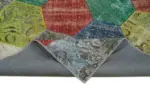 Patchwork Multi Pamuk Üzerine Yün El Dokuma Kilim-203x306 - Görsel 6