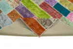 Patchwork Multi Pamuk Üzerine Yün El Dokuma Kilim-206x307 - Görsel 6