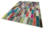 Patchwork Multi Pamuk Üzerine Yün El Dokuma Kilim-200x307 - Görsel 3