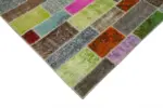 Patchwork Multi Pamuk Üzerine Yün El Dokuma Kilim-210x301 - Görsel 4