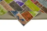 Patchwork Multi Pamuk Üzerine Yün El Dokuma Kilim-210x301 - Görsel 6