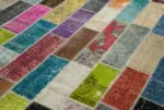 Patchwork Multi Pamuk Üzerine Yün El Dokuma Kilim-200x306 - Görsel 5